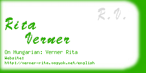 rita verner business card